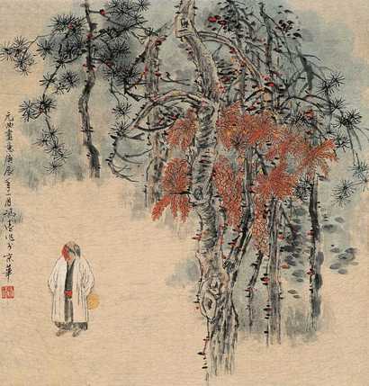 冯远 元曲画意 镜心